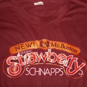 70s Screen Stars Schnapps Strawberry Mr Boston Promo Shirt Vintage Tee